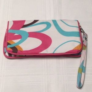 Multi Color Abstract Design Wristlet LNC